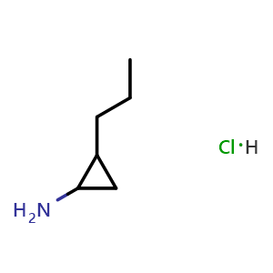 Chemical structure of 2-Propylcyclopropanamine hydrochloride , CAS 1365630-02-9, AChemBlock AD276753
