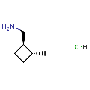 Chemical structure of (trans-2-Methylcyclobutyl)methanamine hydrochloride , CAS 2770896-59-6, AChemBlock AD276776