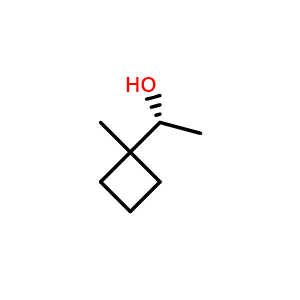 Chemical structure of (R)-1-(1-Methylcyclobutyl)ethanol , CAS 2136861-58-8, AChemBlock AD276781