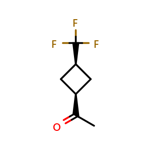 Chemical structure of 1-[cis-3-(Trifluoromethyl)cyclobutyl]ethanone , CAS 2680540-52-5, AChemBlock AD276785