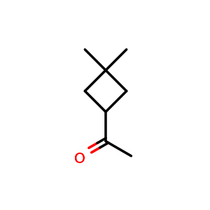 Chemical structure of 1-(3,3-Dimethylcyclobutyl)ethanone , CAS 34970-17-7, AChemBlock AD276789