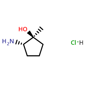 Chemical structure of (1S,2S)-2-Amino-1-methylcyclopentanol hydrochloride , CAS 2641915-32-2, AChemBlock AD276799