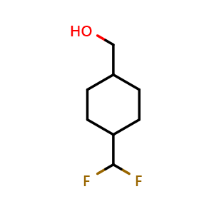 Chemical structure of [4-(Difluoromethyl)cyclohexyl]methanol , CAS 1780543-77-2, AChemBlock AD276807