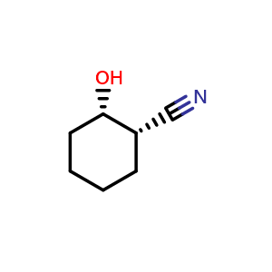 Chemical structure of (1S,2S)-2-Hydroxycyclohexanecarbonitrile , CAS 196801-10-2, AChemBlock AD276810