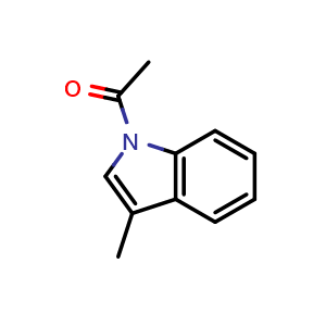 Chemical structure of 1-(3-Methyl-1H-indol-1-yl)ethan-1-one , CAS 23543-66-0, AChemBlock AD276818