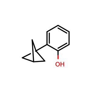 Chemical structure of 2-(Bicyclo[1.1.1]pentan-1-yl)phenol , CAS 1402004-35-6, AChemBlock AD276825