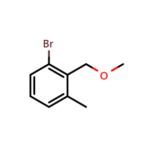 Chemical structure of 3-Bromo-2-(methoxymethyl)toluene , CAS 2921847-87-0, AChemBlock AD276836