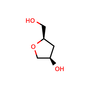 Chemical structure of (3R,5R)-5-(Hydroxymethyl)tetrahydrofuran-3-ol , CAS 1932384-04-7, AChemBlock AD276839