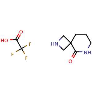 Chemical structure of 2,6-Diazaspiro[3.5]nonan-5-one trifluoroacetate , CAS 3028149-29-0, AChemBlock AD276841
