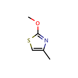 Chemical structure of 2-Methoxy-4-methylthiazole , CAS 32497-17-9, AChemBlock AD276842