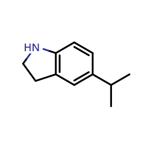 Chemical structure of 5-Isopropylindoline , CAS 65826-96-2, AChemBlock AD276848