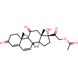 Chemical structure of 21-(Acetyloxy)-17-hydroxy-pregna-4,6-diene-3,11,20-trione , CAS 2435-02-1, AChemBlock AD276851