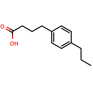 Chemical structure of 4-(4-Propylphenyl)butanoic acid , CAS 25711-53-9, AChemBlock AD276863
