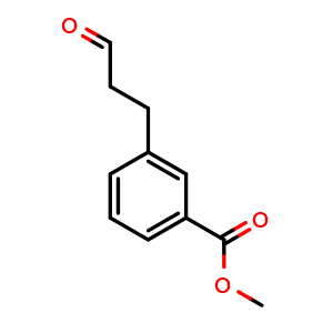 Chemical structure of 3-(3-Oxo-propyl)-benzoic acid methyl ester , CAS 111393-29-4, AChemBlock AD276864