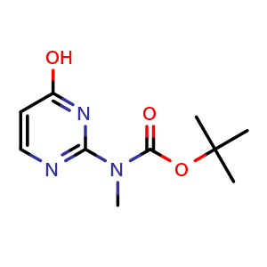 Chemical structure of tert-Butyl (4-hydroxypyrimidin-2-yl)methylcarbamate , CAS 1240598-70-2, AChemBlock AD276866