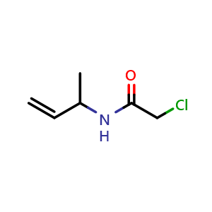 Chemical structure of N-(but-3-en-2-yl)-2-chloroacetamide , CAS 1375303-79-9, AChemBlock AD276870