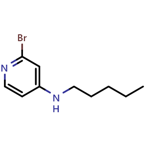 Chemical structure of 2-Bromo-N-pentylpyridin-4-amine , CAS 1823352-70-0, AChemBlock AD276895