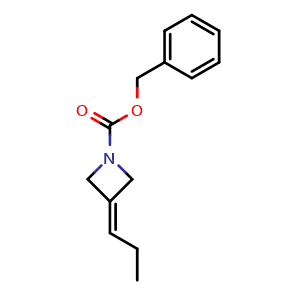 Chemical structure of Benzyl 3-propylideneazetidine-1-carboxylate , CAS 1822848-64-5, AChemBlock AD276896