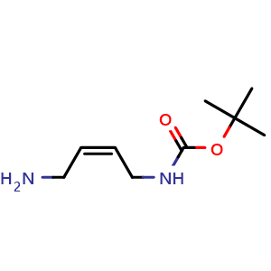 Chemical structure of tert-Butyl (Z)-(4-aminobut-2-en-1-yl)carbamate , CAS 167845-56-9, AChemBlock AD276898