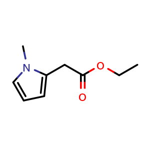 Chemical structure of Ethyl 2-(1-Methyl-2-pyrrolyl)acetate , CAS 49669-45-6, AChemBlock AD276911