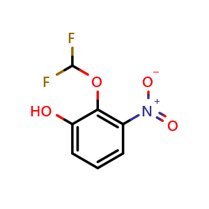 Chemical structure of 2-(Difluoromethoxy)-3-nitrophenol , CAS 1261567-61-6, AChemBlock AD276912