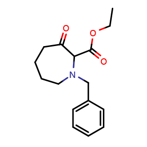 Chemical structure of Ethyl 1-Benzyl-3-oxoazepane-2-carboxylate , CAS 478841-08-6, AChemBlock AD276915