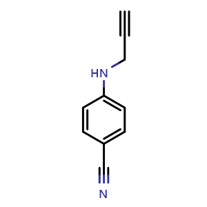 Chemical structure of 4-(2-Propyn-1-ylamino)benzonitrile , CAS 123685-59-6, AChemBlock AD276919