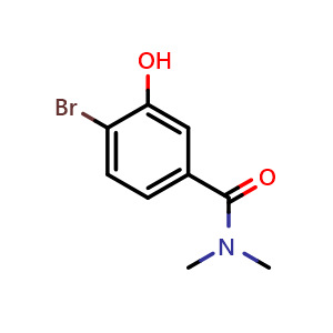 Chemical structure of 4-Bromo-3-hydroxy-N,N-dimethylbenzamide , CAS 1243437-79-7, AChemBlock AD276922