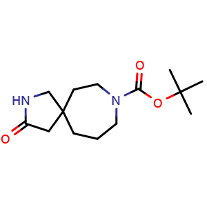 Chemical structure of 8-Boc-2,8-diazaspiro[4.6]undecan-3-one , CAS 1341036-25-6, AChemBlock AD276936