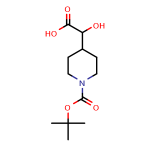 Chemical structure of 2-(1-Boc-4-piperidyl)-2-hydroxyacetic acid , CAS 1783989-87-6, AChemBlock AD276940