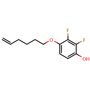 Chemical structure of 2,3-Difluoro-4-(5-hexen-1-yloxy)phenol , CAS 874368-10-2, AChemBlock AD276951