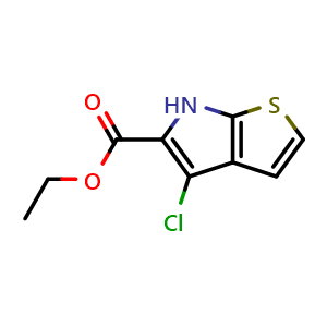 Chemical structure of Ethyl 4-chloro-6H-thieno[2,3-b]pyrrole-5-carboxylate , CAS 1007387-96-3, AChemBlock AD276952