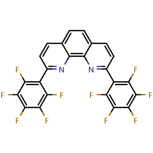 Chemical structure of 2,9-Bis(perfluorophenyl)-1,10-phenanthroline , CAS 757191-46-1, AChemBlock AD276958