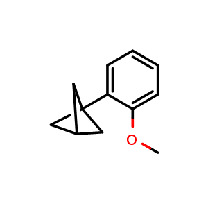 Chemical structure of 1-(2-Methoxyphenyl)bicyclo[1.1.1]pentane , CAS 1402004-97-0, AChemBlock AD276960