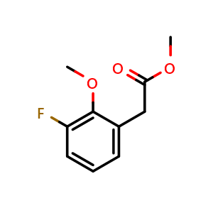 Chemical structure of Methyl 2-(3-fluoro-2-methoxyphenyl)acetate , CAS 1427448-16-5, AChemBlock AD276961