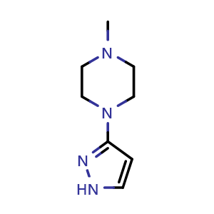 Chemical structure of 1-Methyl-4-(3-pyrazolyl)piperazine , CAS 2088463-13-0, AChemBlock AD276964