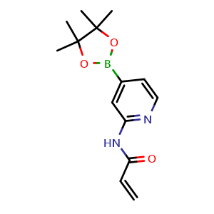 Chemical structure of 2-Acrylamidopyridine-4-boronic acid pinacol ester , CAS 3088935-80-9, AChemBlock AD276966
