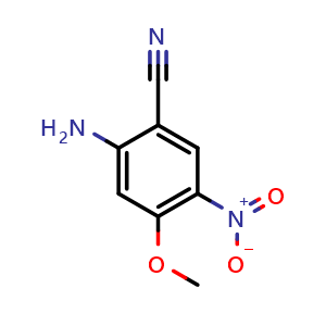 Chemical structure of 2-Amino-4-methoxy-5-nitrobenzonitrile , CAS 1269292-82-1, AChemBlock AD276970