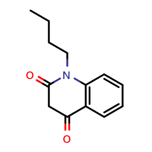 Chemical structure of 1-Butylquinoline-2,4(1H,3H)-dione , CAS 883797-61-3, AChemBlock AD276973