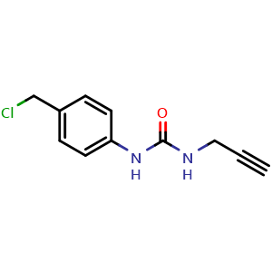 Chemical structure of 1-(4-(Chloromethyl)phenyl)-3-(prop-2-yn-1-y l)urea , CAS 1373331-85-1, AChemBlock AD276996