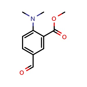 Chemical structure of Methyl 2-(dimethylamino)-5-formylbenzoate , CAS 666857-71-2, AChemBlock AD277004