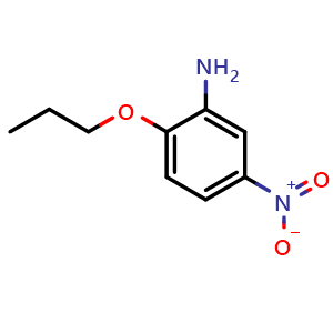 Chemical structure of 5-nitro-2-propoxyaniline , CAS 553-79-7, AChemBlock AD277011