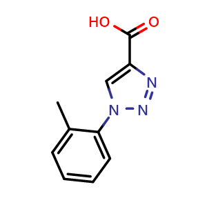 Chemical structure of 1-(2-methylphenyl)-1H-1,2,3-triazole-4-carboxylic acid , CAS 1099631-80-7, AChemBlock AD277015