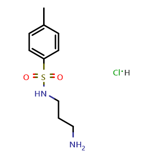 Chemical structure of N-(3-aminopropyl)-4-methylbenzene-1-sulfonamide hydrochloride , CAS 38353-79-6, AChemBlock AD277016