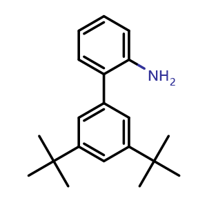Chemical structure of 3',5'-Di-tert-Butyl-[1,1'-biphenyl]-2-amine , CAS 2897657-01-9, AChemBlock AD277022