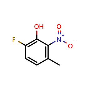 Chemical structure of 6-Fluoro-3-methyl-2-nitrophenol , CAS 1805068-62-5, AChemBlock AD277025
