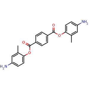 Chemical structure of Bis(4-amino-2-methylphenyl) terephthalate , CAS 958649-84-8, AChemBlock AD277027