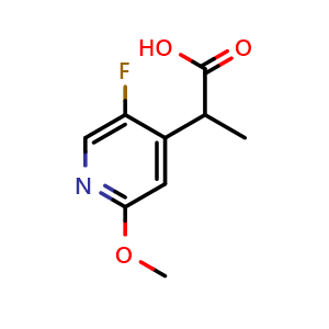 Chemical structure of 2-(5-Fluoro-2-methoxypyridin-4-yl)propanoic acid , CAS 1864448-95-2, AChemBlock AD277028