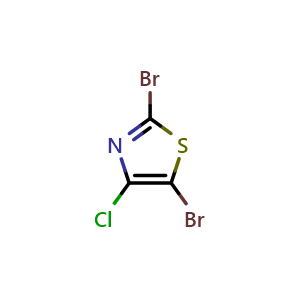 Chemical structure of 2,5-Dibromo-4-chlorothiazole , CAS 57314-10-0, AChemBlock AD277042