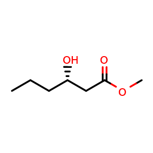 Chemical structure of Methyl (S)-3-hydroxyhexanoate , CAS 66997-70-4, AChemBlock AD277043